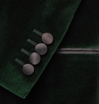 Thom Sweeney - Dark-Green Slim-Fit Satin-Trimmed Cotton-Velvet Tuxedo Jacket - Men - Green