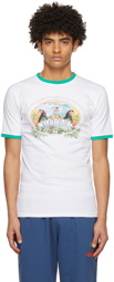 Casablanca White Hawaii Printed Ringer T-Shirt