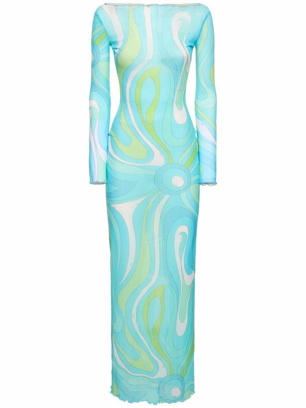 Photo: PUCCI Printed Mesh Long Dress