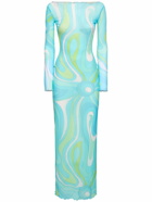 PUCCI Printed Mesh Long Dress