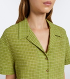 Asceno Lincoln checked cotton bowling shirt