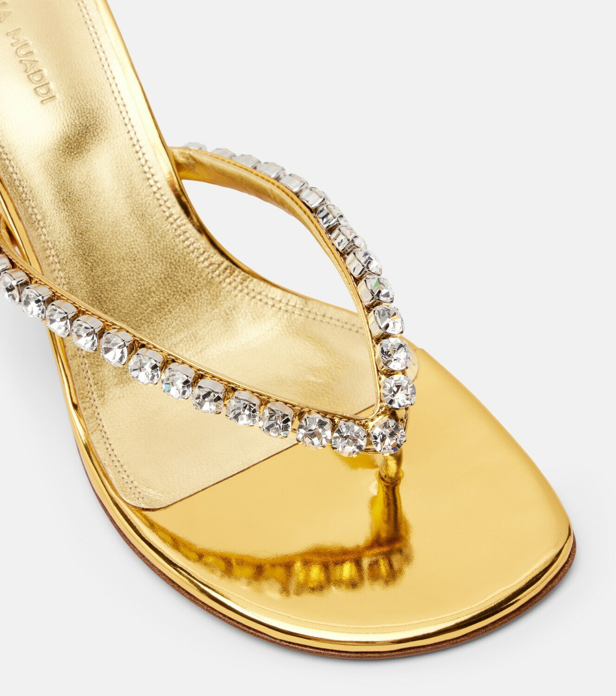 Amina Muaddi Gigi embellished leather thong sandals