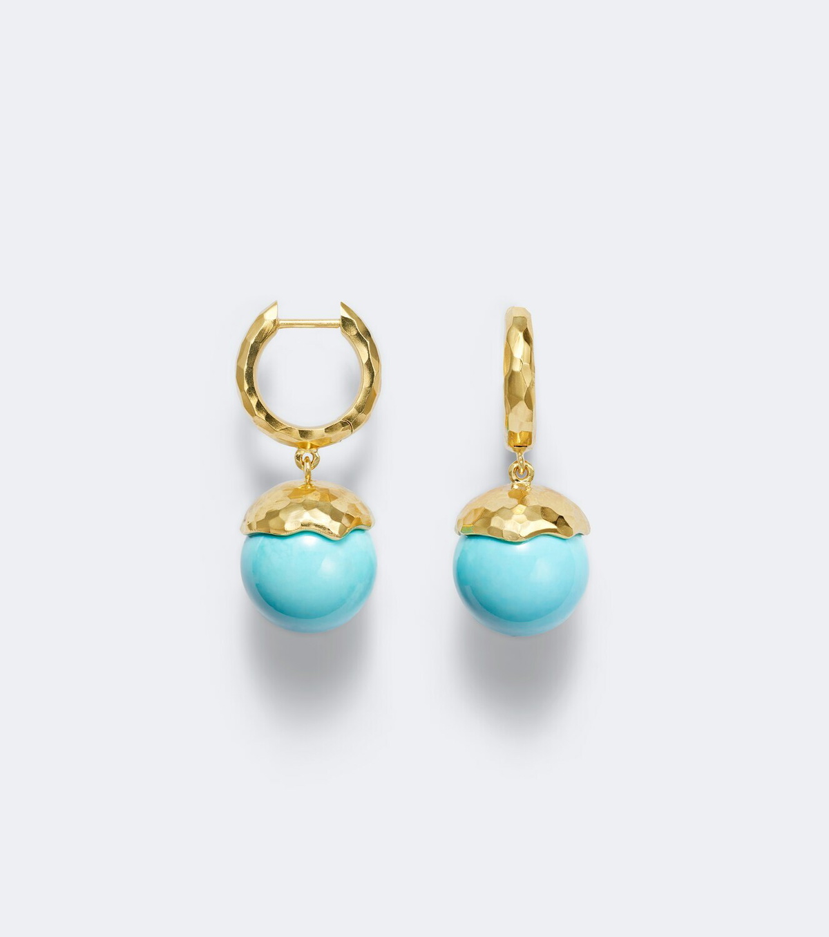 Octavia Elizabeth Orb 18kt gold earrings with turquoise