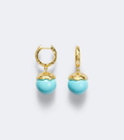 Octavia Elizabeth Orb 18kt gold earrings with turquoise