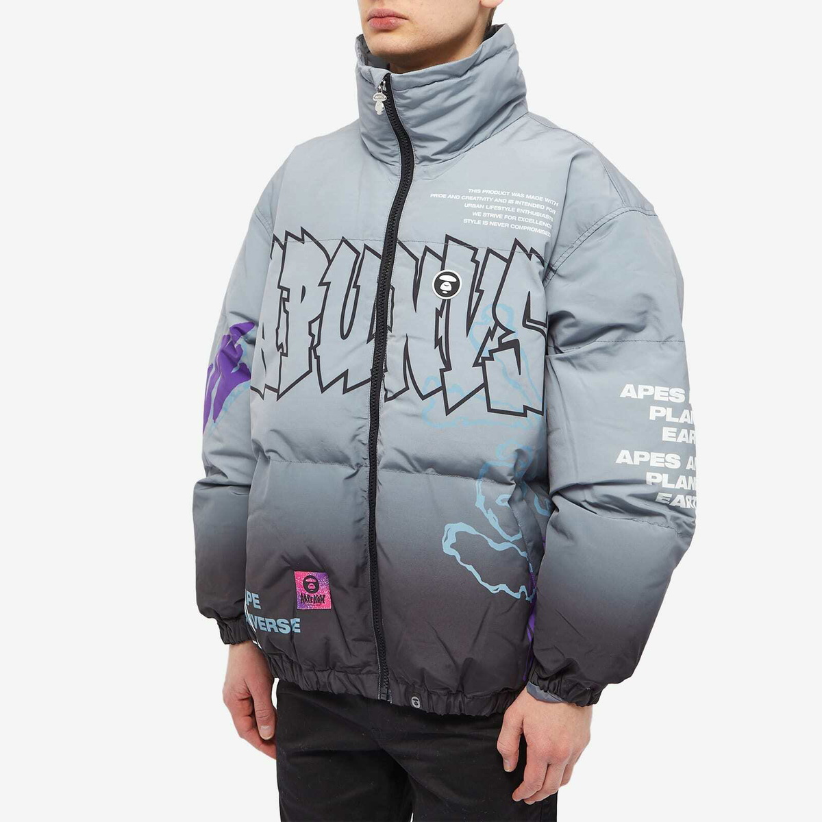 Men's AAPE All Over Print Jacket in Grey AAPE by A Bathing Ape