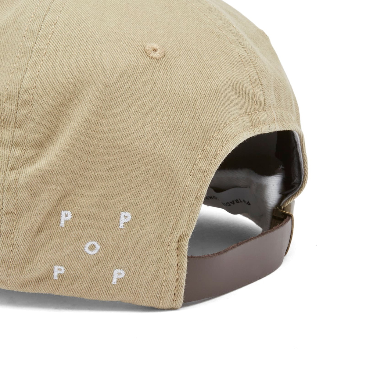 Pop Trading Company Men's Arch Logo Flexfoam 6 Panel Cap in White Pepper 