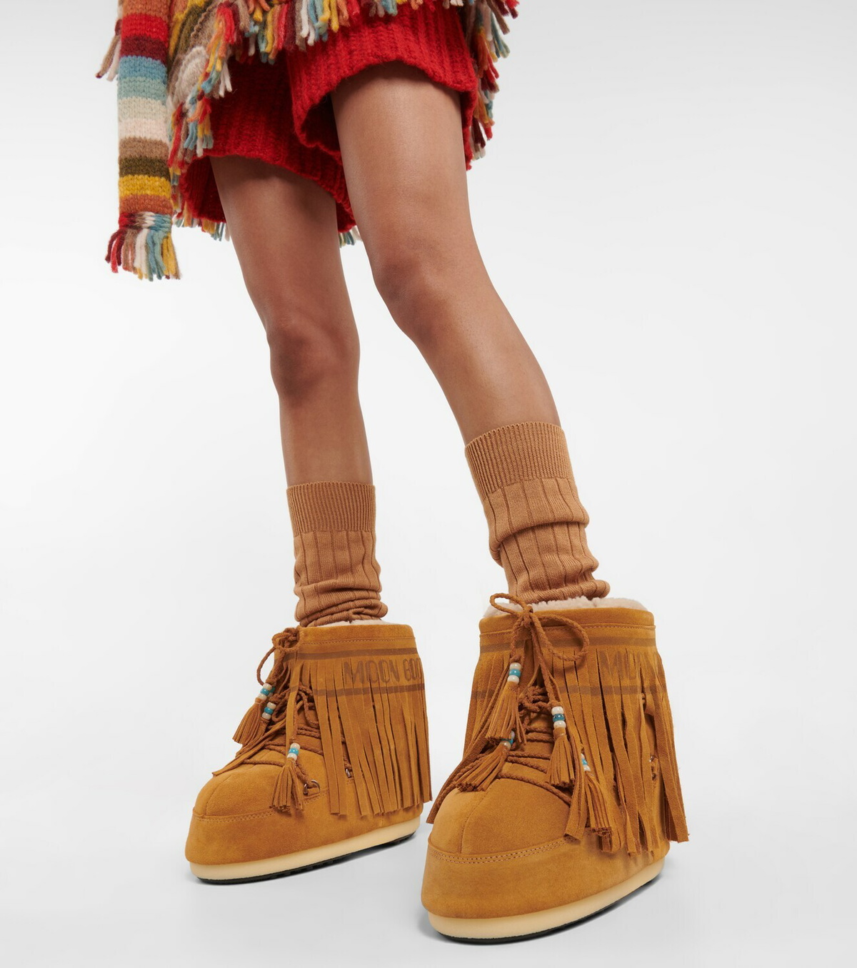 ショートブーツ・ブーティ MOON BOOT 'Luna Low Suede Beads' ankle boots Brown Moon Boot Luna Low Suede Beads Boots And Ankle Boots In