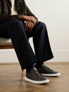 Zegna - Triple Stitch™ Full-Grain Leather Slip-On Sneakers - Brown