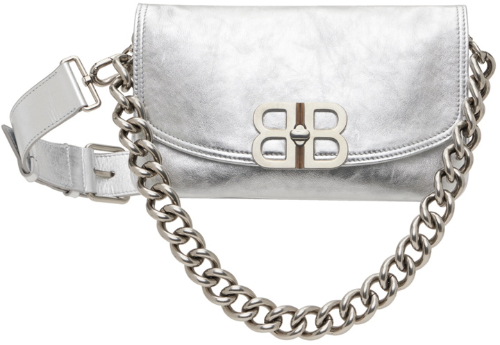 Photo: Balenciaga Silver BB Soft Small Flap Bag