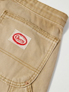 CHERRY LA - Straight-Leg Distressed Cotton-Canvas Trousers - Brown