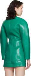 KNWLS Green Neo Leather Coat