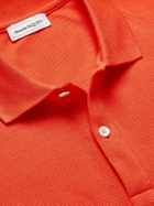 ALEXANDER MCQUEEN - Slim-Fit Logo-Embroidered Cotton-Piqué Polo Shirt - Orange