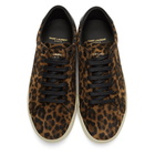 Saint Laurent Brown Suede Leopard Court Classic SL/06 Sneakers