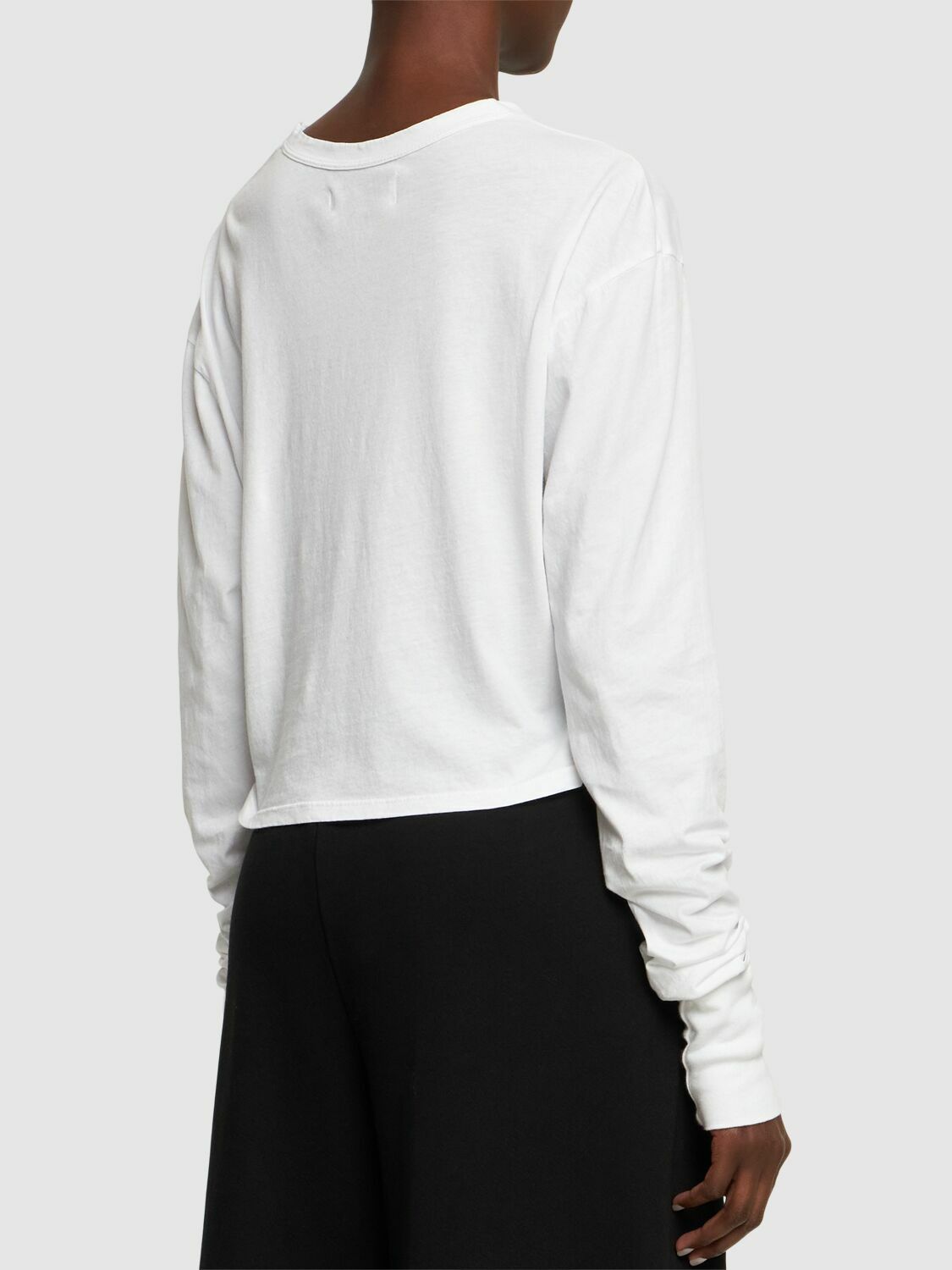 LES TIEN - Crop Cotton Long Sleeve T-shirt