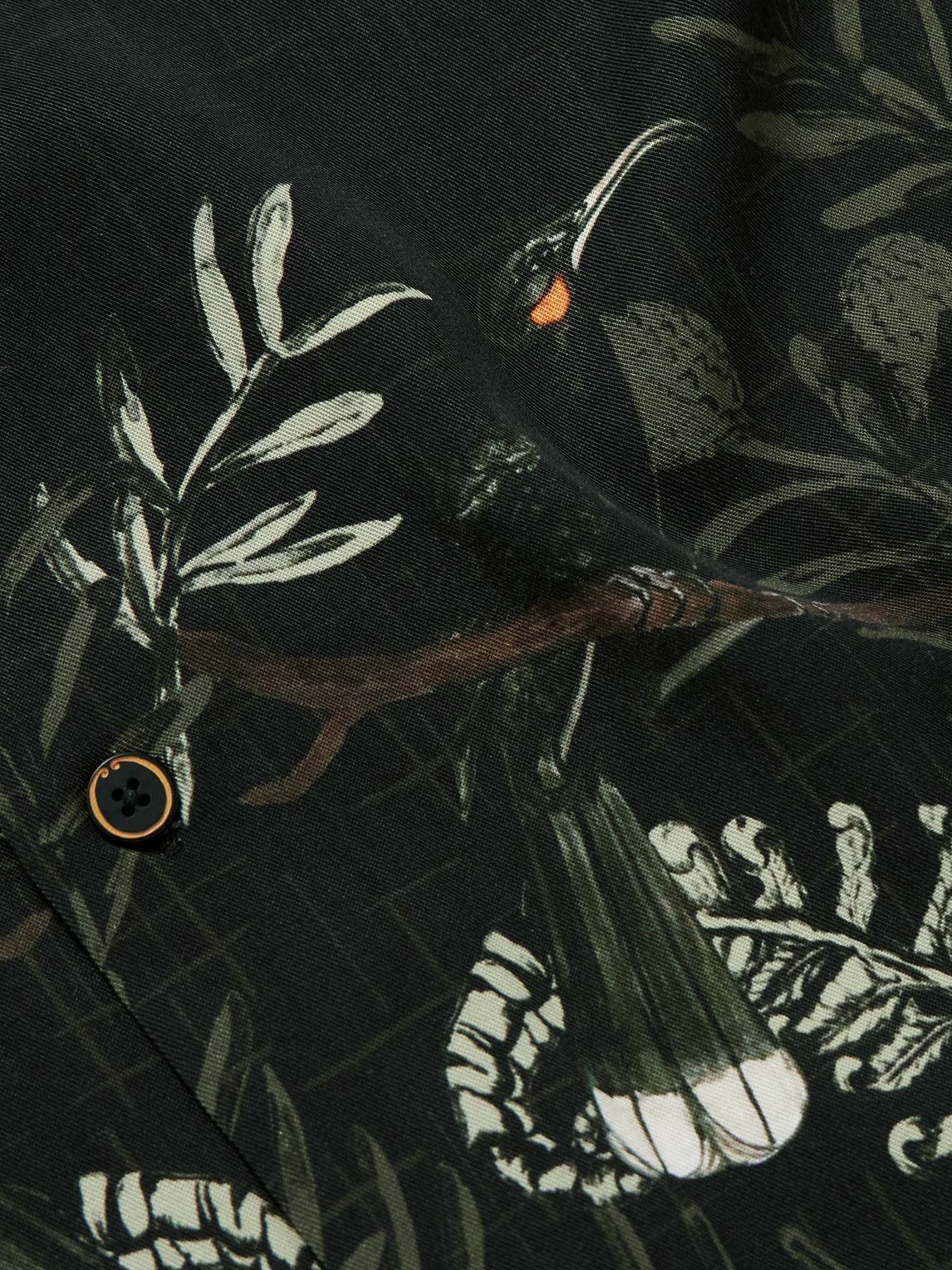MANAAKI - Camp-Collar Printed Lyocell-Twill Shirt - Black