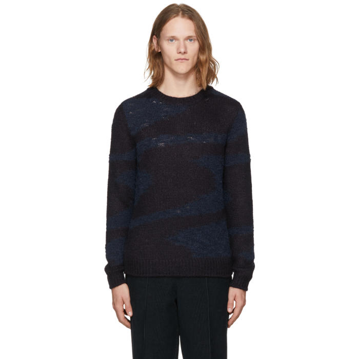 Missoni Navy Marble Crewneck Sweater Missoni