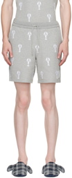 Thom Browne Gray Lobster Shorts