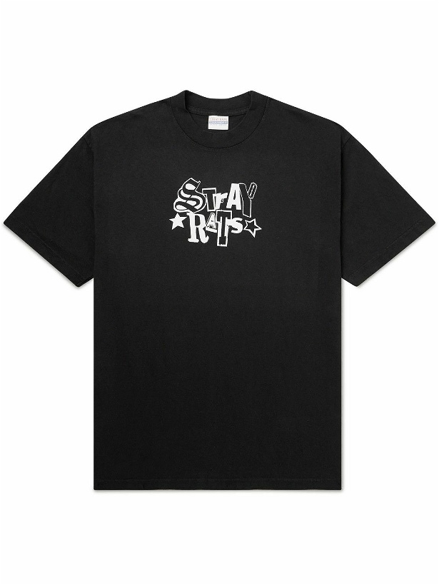 Photo: Stray Rats - Logo-Print Cotton-Jersey T-Shirt - Black