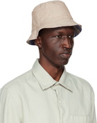 Another Aspect Reversible Tan & Blue Cotton Bucket Hat