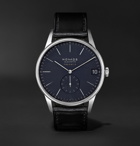 NOMOS Glashütte - Orion Neomatik Datum Automatic 41mm Stainless Steel and Cordovan Leather Watch, Ref. No. 363 - Blue