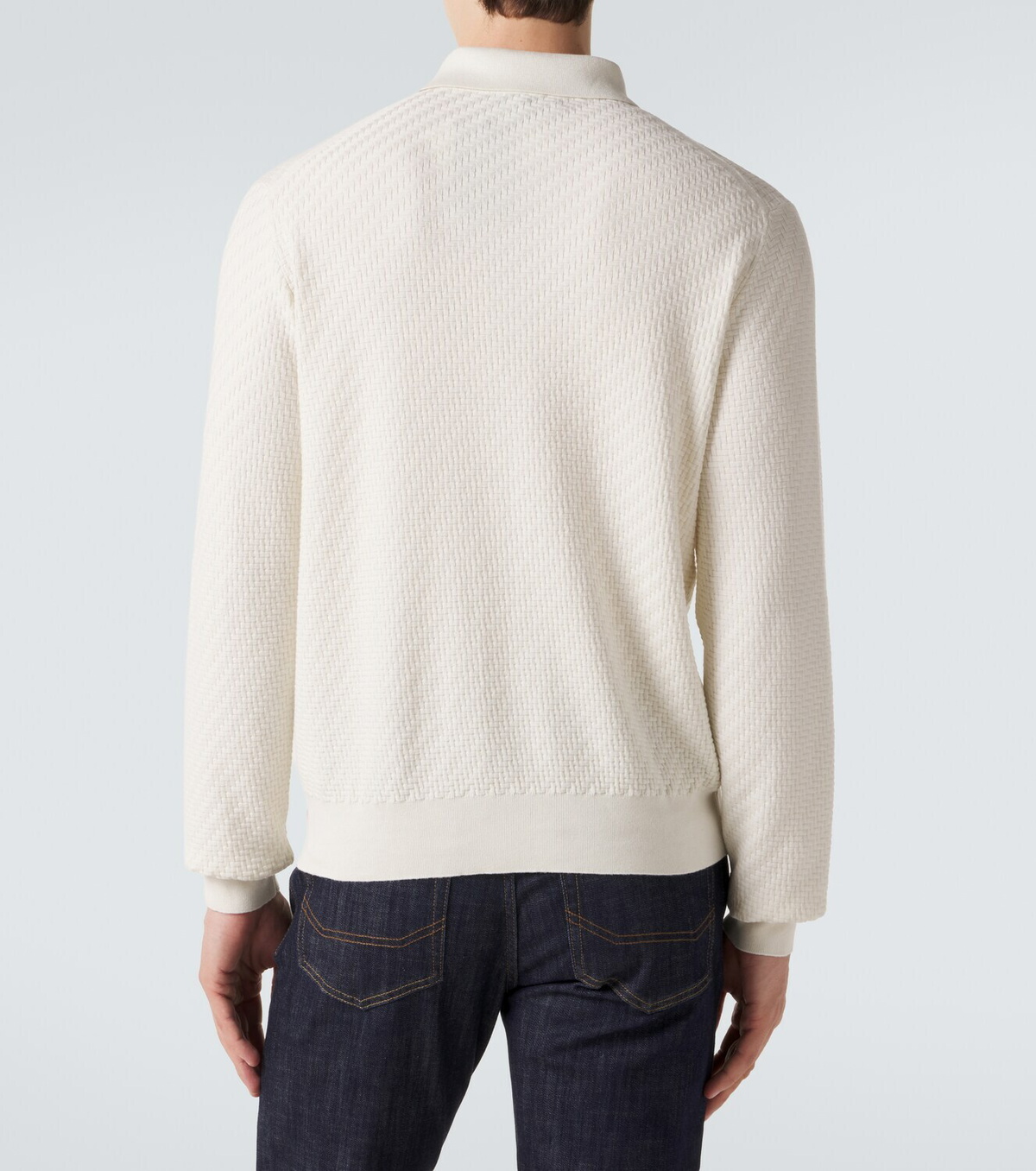 Brioni Cotton, silk, and cashmere polo sweater