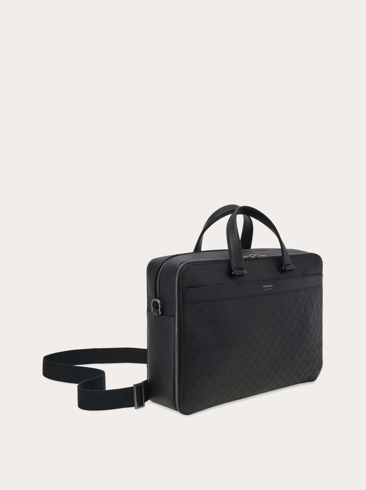 Ferragamo Mens Ferragamo Monogram briefcase in Black