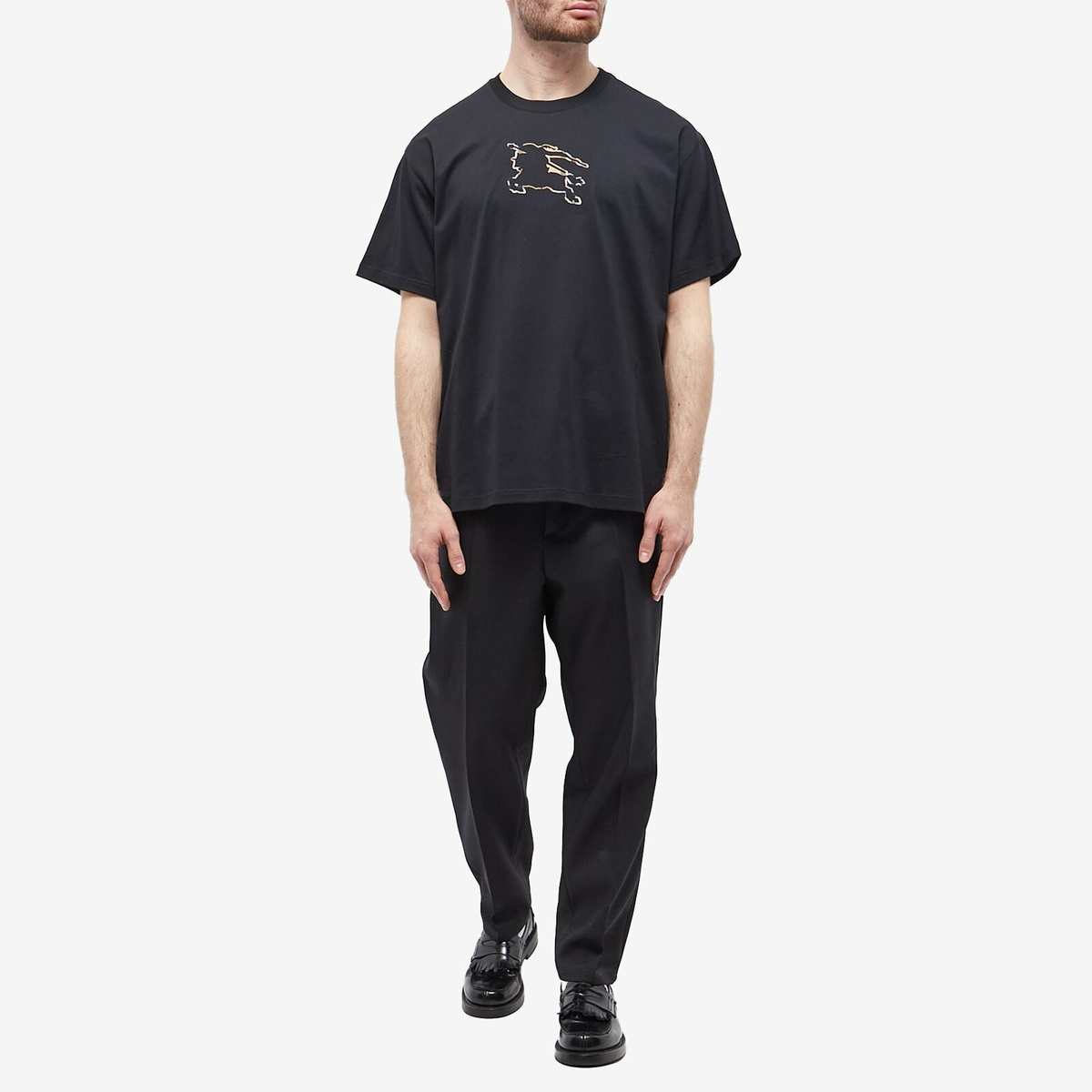 【関税＆送料込み】Burberry T-Shirt With Ekd Patch Burberry EKD logo-patch Cotton T-shirt | Neutrals | FARFETCH