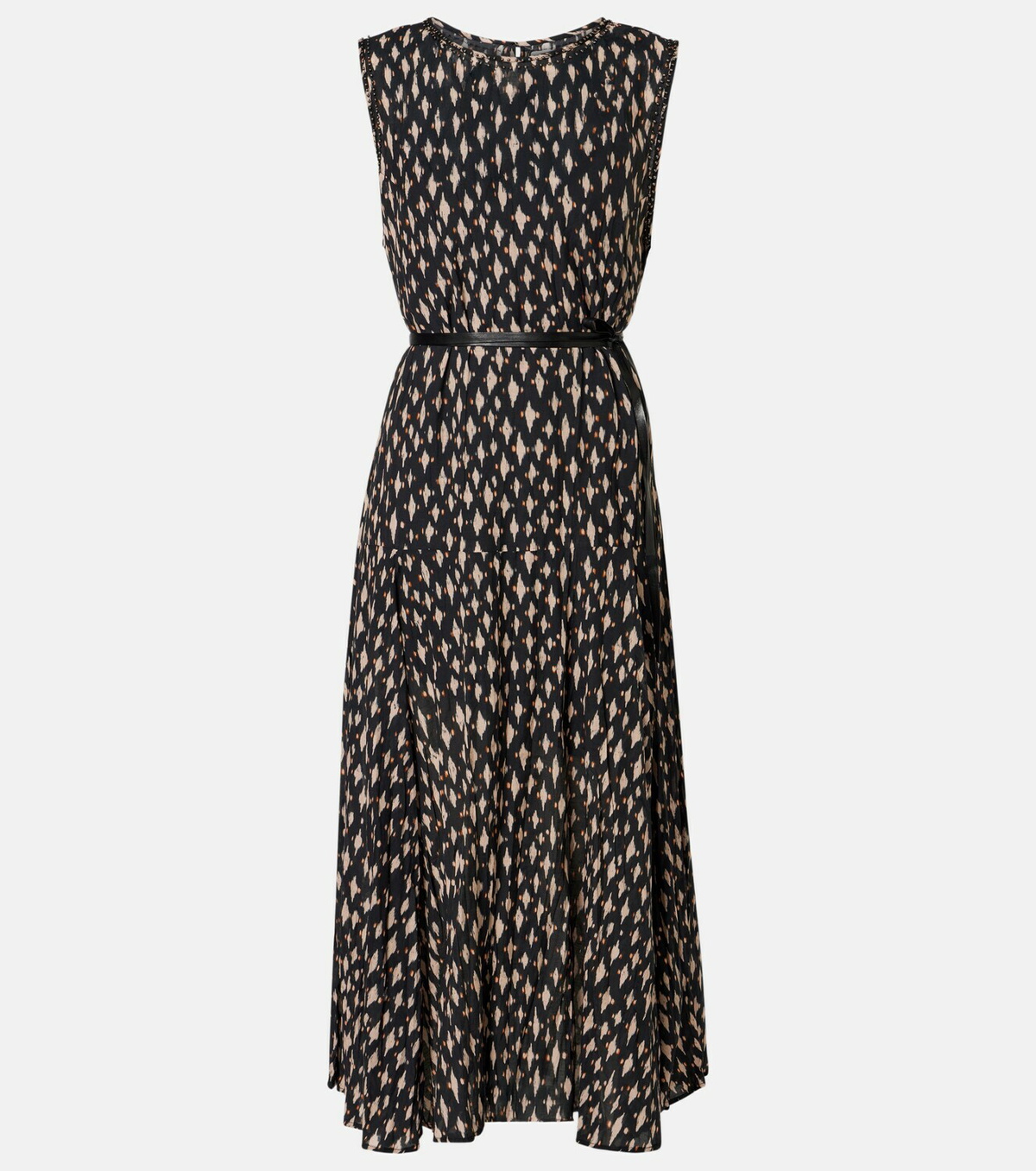 Velvet Kaitlyn beaded cotton-blend midi dress
