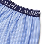 Polo Ralph Lauren - Logo-Embroidered Striped Cotton Pyjama Shorts - Blue