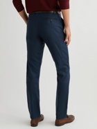 Canali - Straight-Leg Brushed-Wool Trousers - Blue
