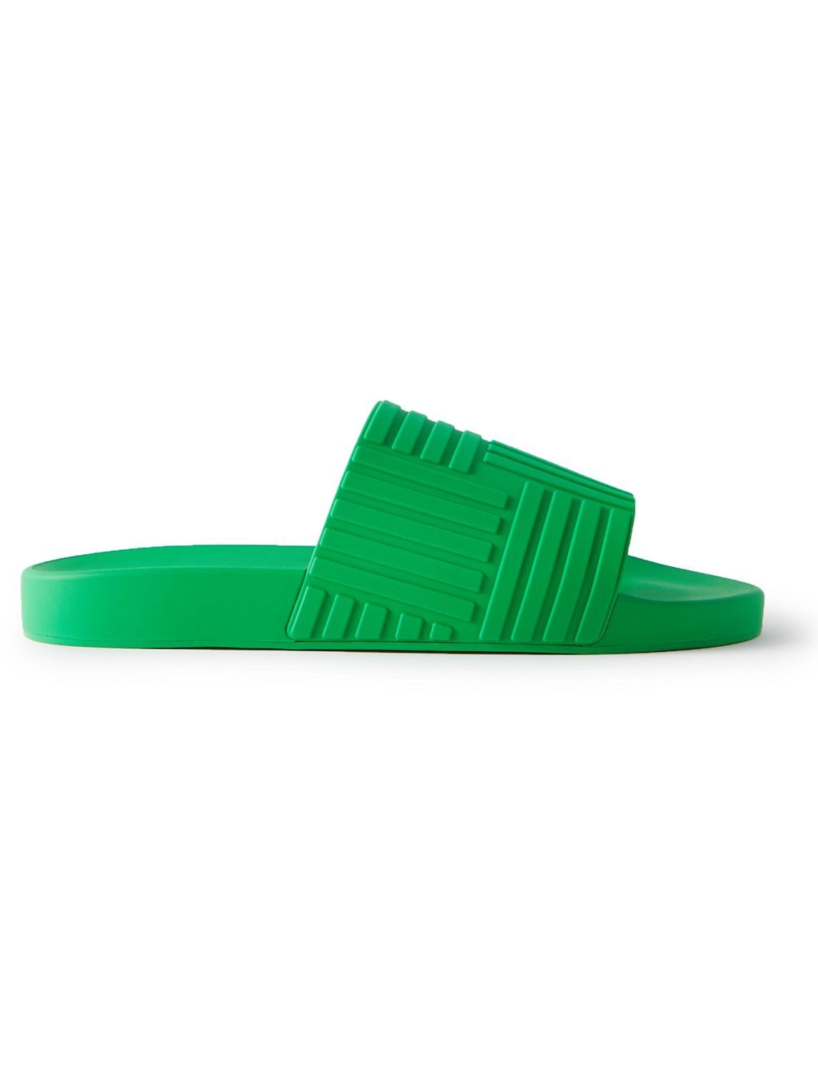 Bottega Veneta - Carpet Embossed Rubber Slides - Green Bottega Veneta