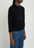 Vince Shrunken Snap Wool-blend Cardigan Black