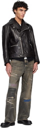 Neighborhood Brown Leather Riders Jacket