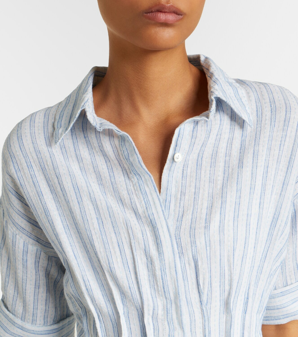 Velvet Saron striped cotton and linen shirt dress