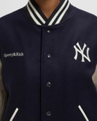 Sporty & Rich Champions Wool Varsity Jacket blue/beige Womens Bomber Jacket