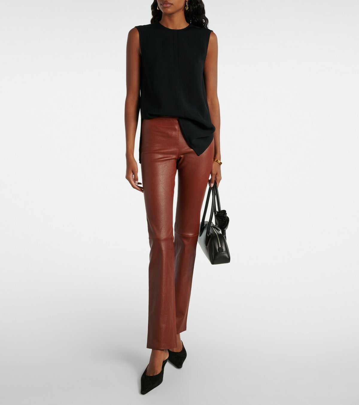 Stouls JP Long leather flared pants