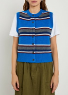 Damson Madder Sofie Striped Wool Vest Blue