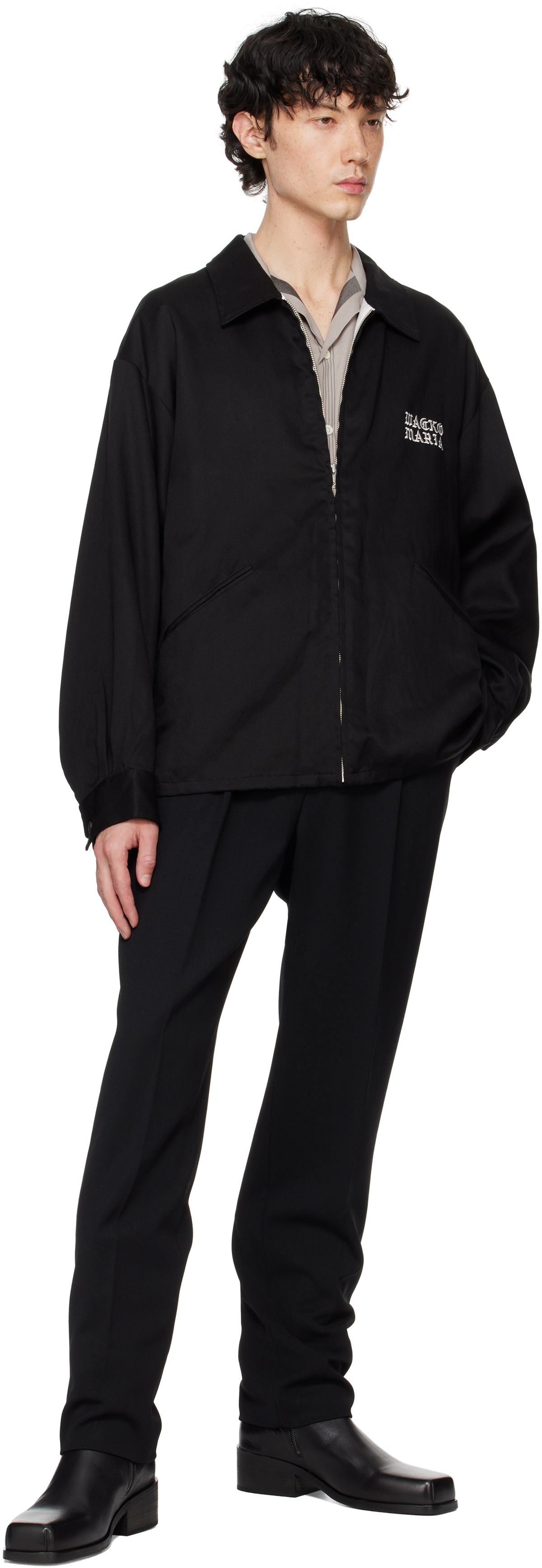 WACKO MARIA Black Pleated Trousers