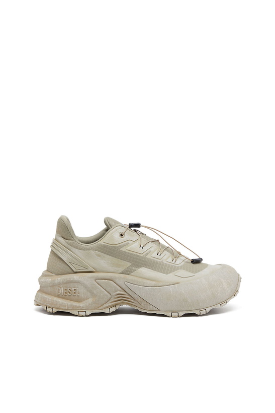 Photo: Diesel D-Cage-Distressed chunky sneakers in ripstop - Sneakers Mens in Green