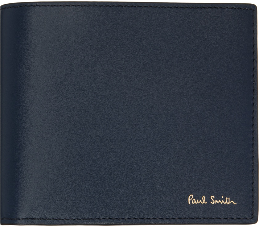 Photo: Paul Smith Blue Leather Billfold Signature Stripe Interior Wallet