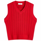 DUNST Women's Unisex Crochet Knit Vest in Red