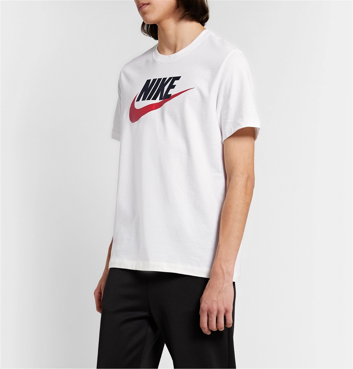 Nike - T-Shirt Cotton-Jersey Futura Logo-Print White Sportswear - Nike