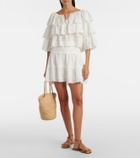 Rixo Cassandra scalloped cotton miniskirt