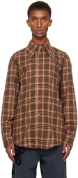 Collina Strada Pink & Brown Bat Button Shirt