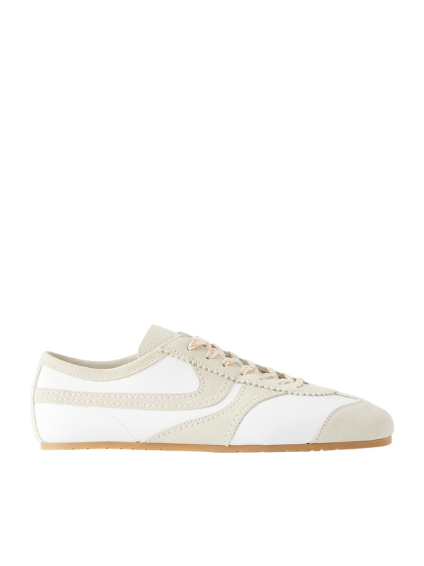 Photo: Dries Van Noten - Suede-Trimmed Leather Sneakers - White