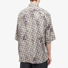 Acne Studios Men's Sambler Washed Roses Short Sleeve Shirt in Grey/Dark Blue