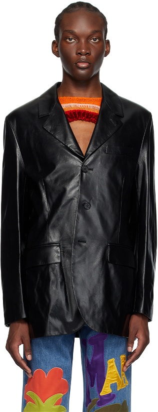 Photo: Marni Black Single-Breasted Leather Jacket