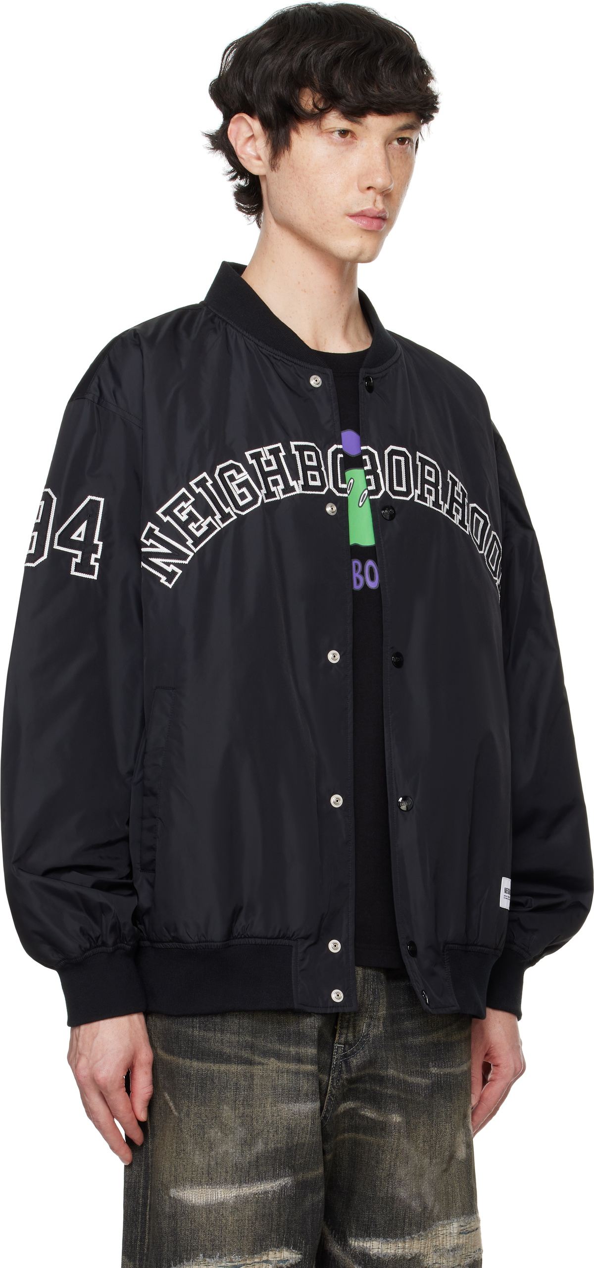 Neighborhood Black Baseball Bomber Jacket Neighborhood