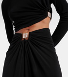 Christopher Esber Ring-detail ruched maxi skirt