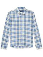 Peter Millar - Checked Linen-Gauze Shirt - Blue